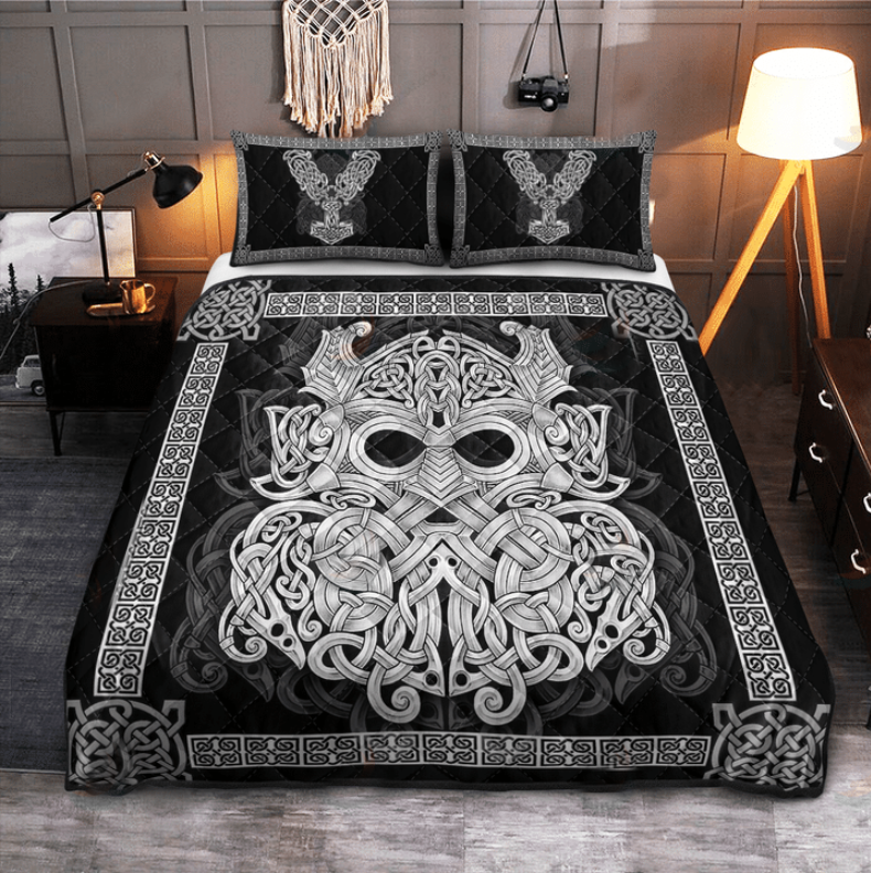 Viking mjolnir Odin bedding set
