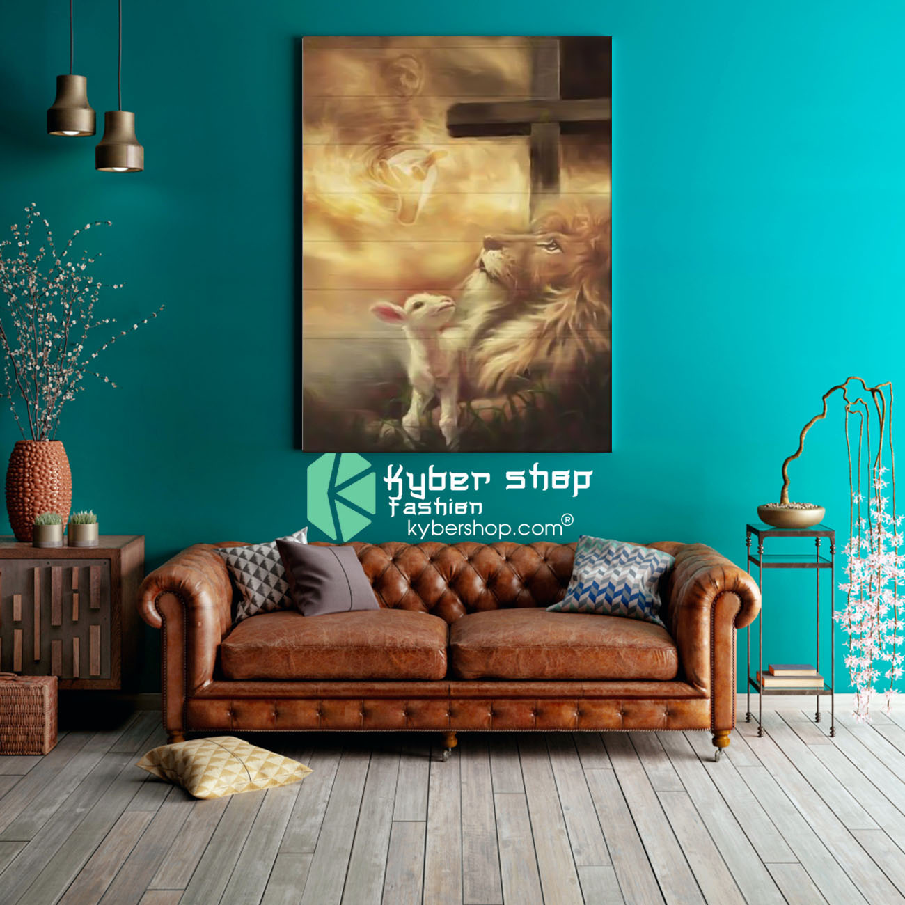 Jesus, Lion and Lamp canvas, poster 2 Jesus Lion and Lamp canvas poster 3 1