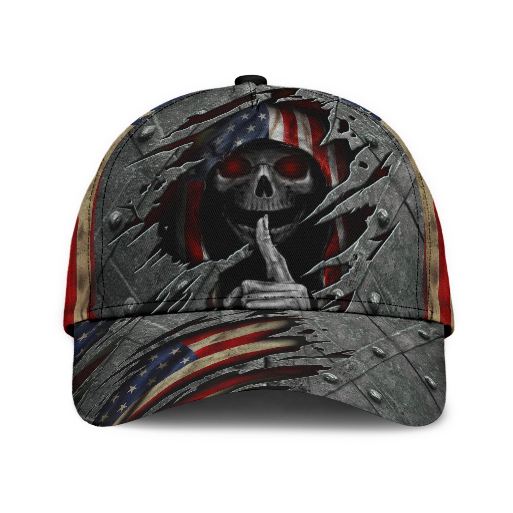 Skull american flag cap