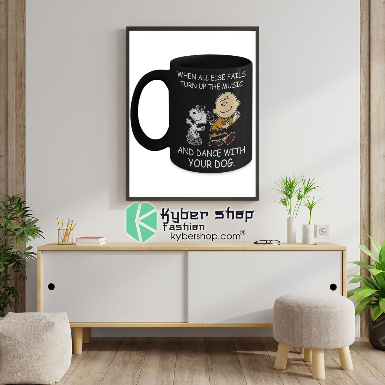 Snoopy and Charlie Brown When all else fails turn up the music and dance with your dog mug 4 Snoopy and Charlie Brown When all else fails turn up the music and dance with your dog mug 1