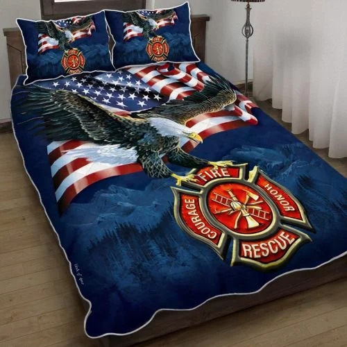 Firefighter American eagle bedding set
