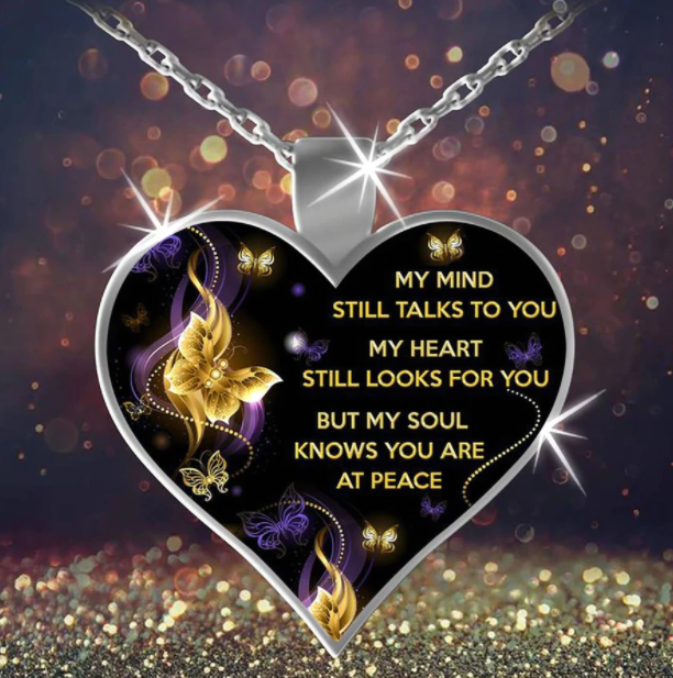 My mind still talks to you my heart necklace