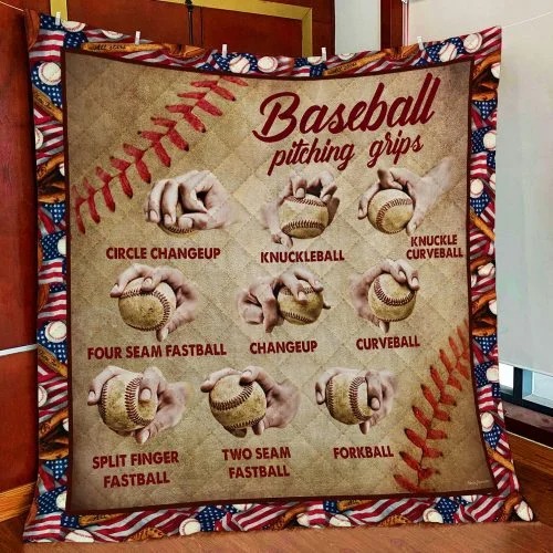 Baseball pitching grips quilt
