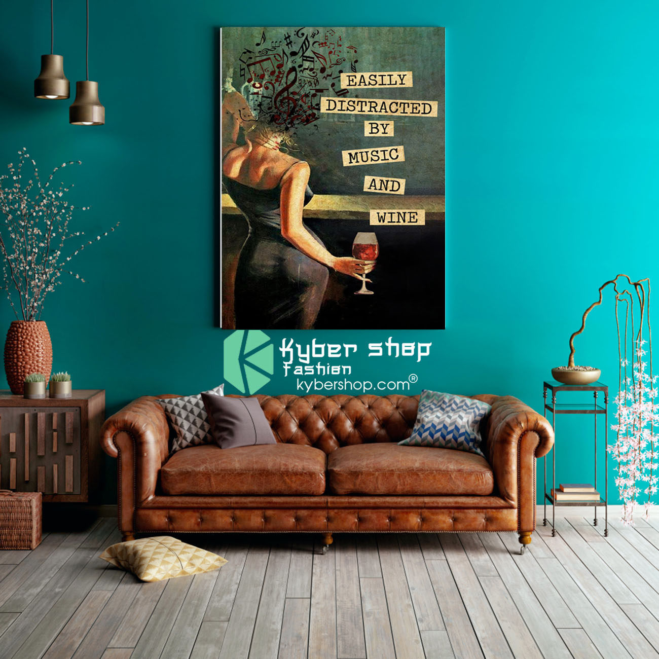 Vintage girl easily distracted by music and wine poster 2 Vintage girl easily distracted by music and wine poster8