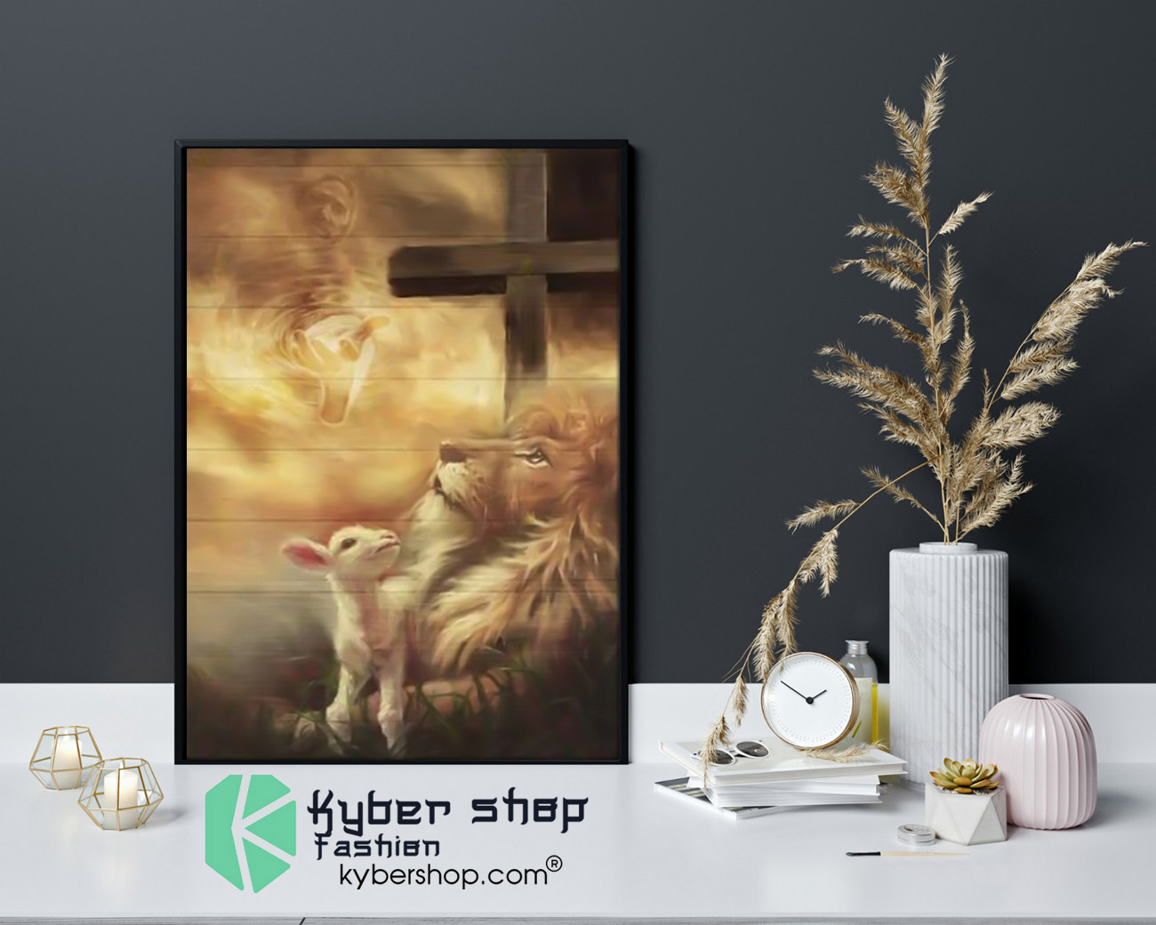 Jesus, Lion and Lamp canvas, poster 3 Jesus Lion and Lamp canvas poster 4 1