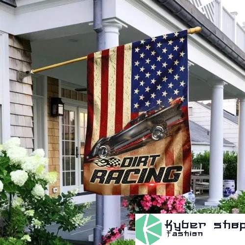 Dirt racing american flag