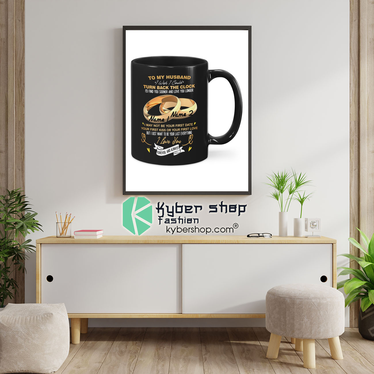 Couplerings To my husband turn back the clock I love you custom name mug 5
