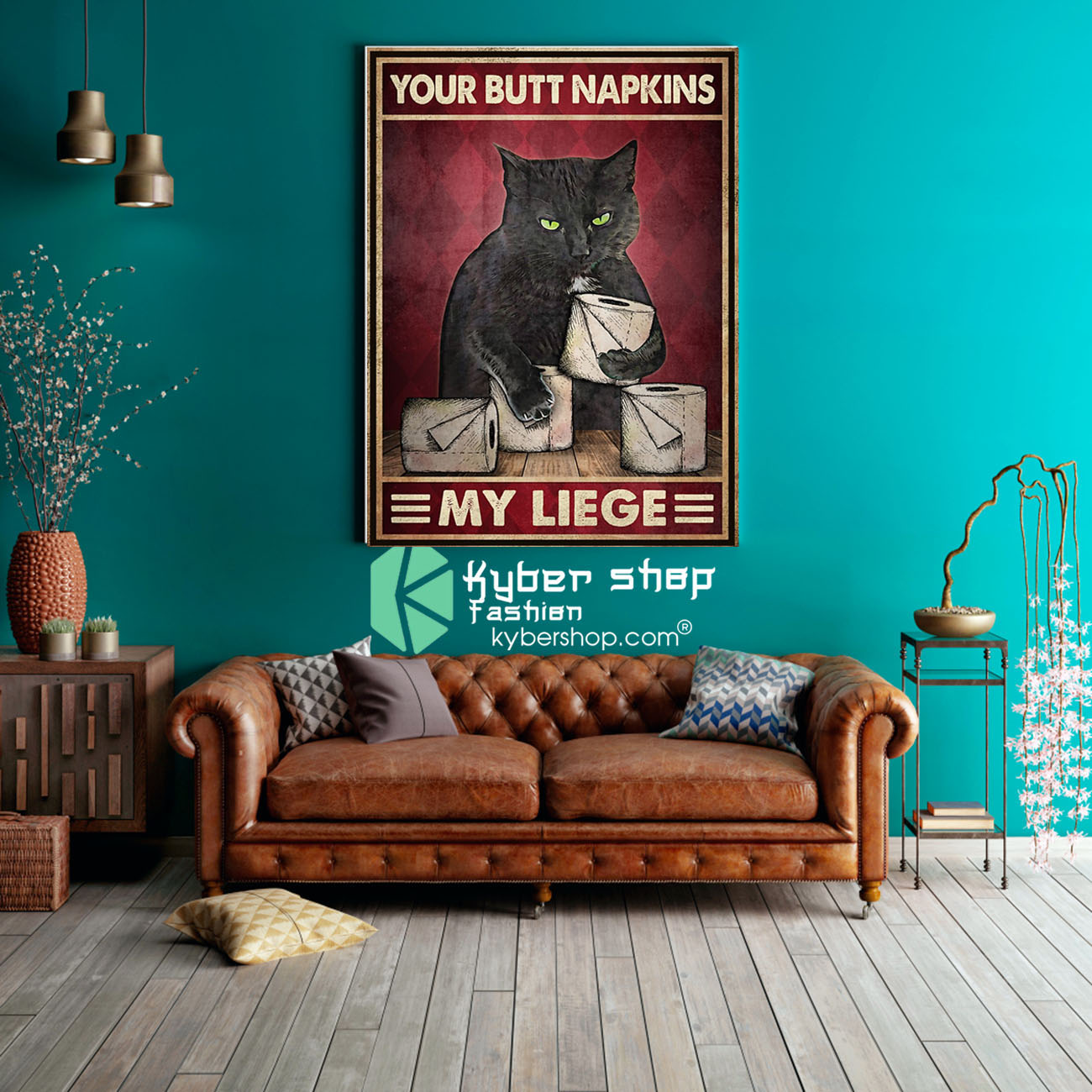 Black cat your butt napkins my liege poster 2
