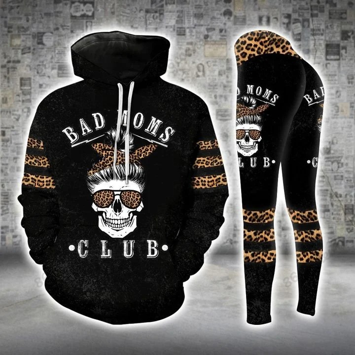 Skull bad moms 3D hoodie and legging