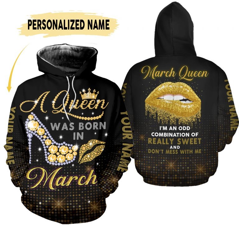 March queen custom name 3D hoodie and legging