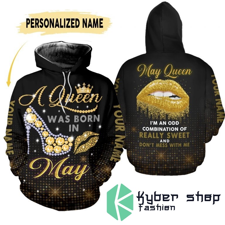 May queen really sweet and dont mess with me custom name 3D hoodie and legging