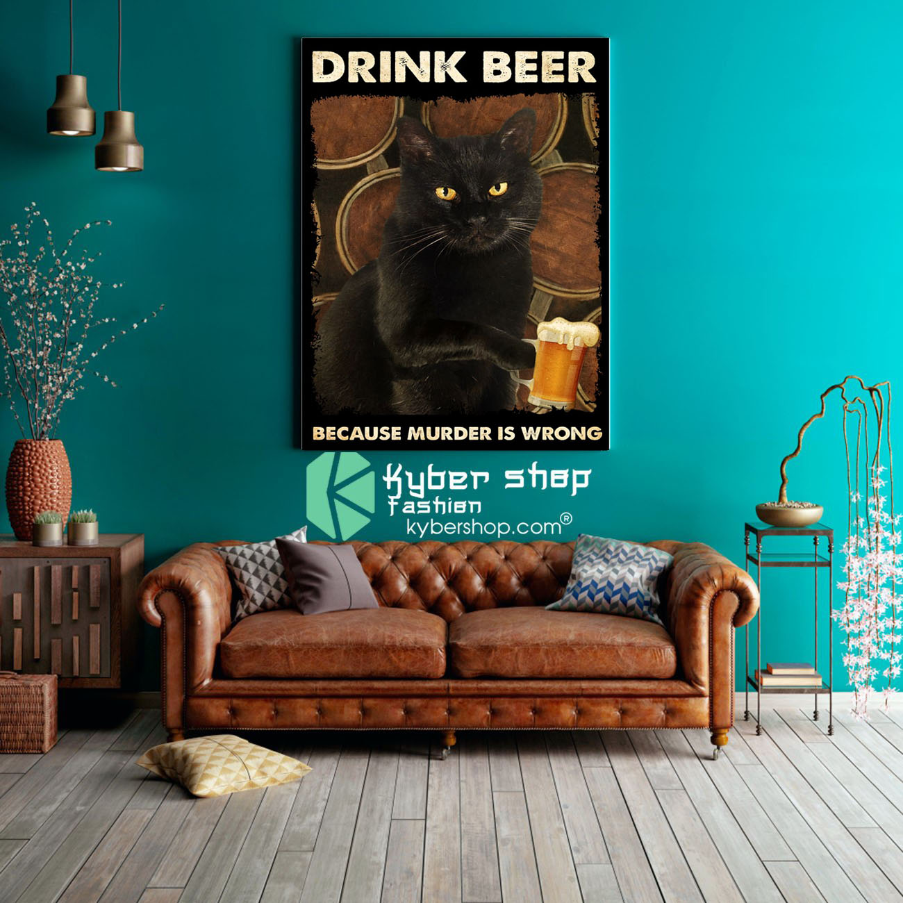 Black cat drink beer because murder is wrong poster 3 Black cat drink beer because murder is wrong poster 2 2