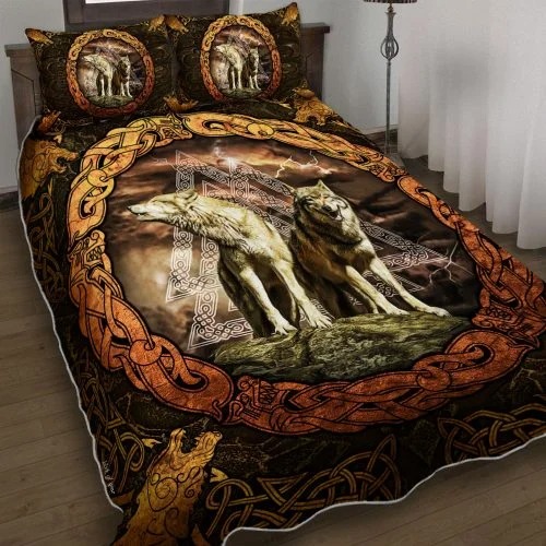 Viking wolf bedding set