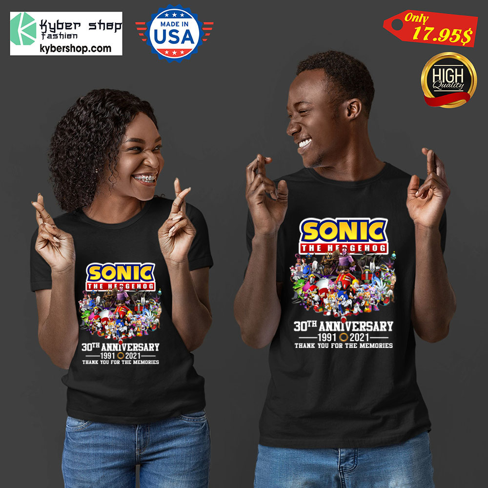 Sonic the hedgehog 30th anniversary 1991 2021 thank you for the memories Shirt3