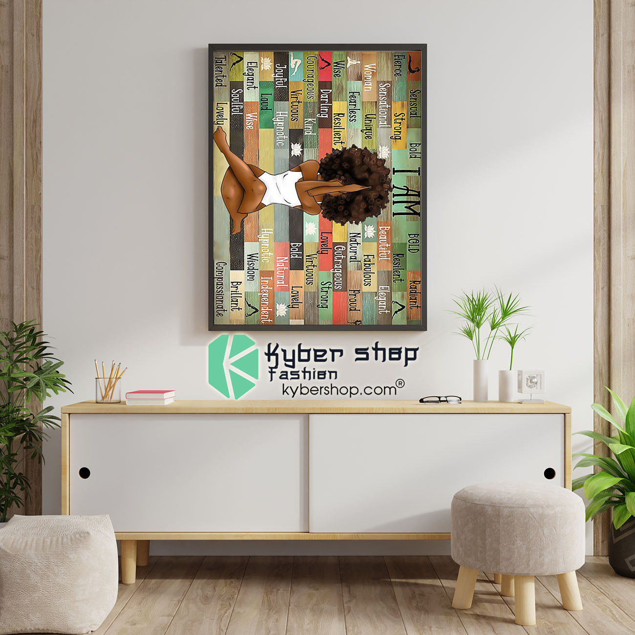 Black girl with yoga poster 5