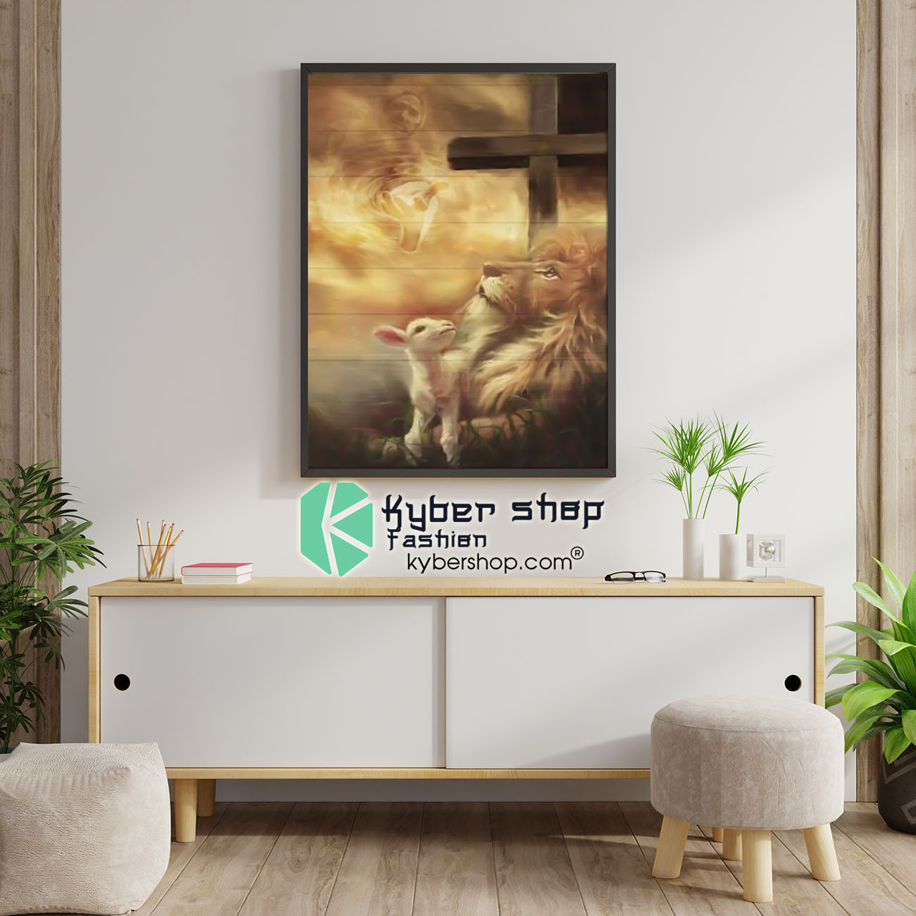 Jesus Lion and Lamp canvas poster 1