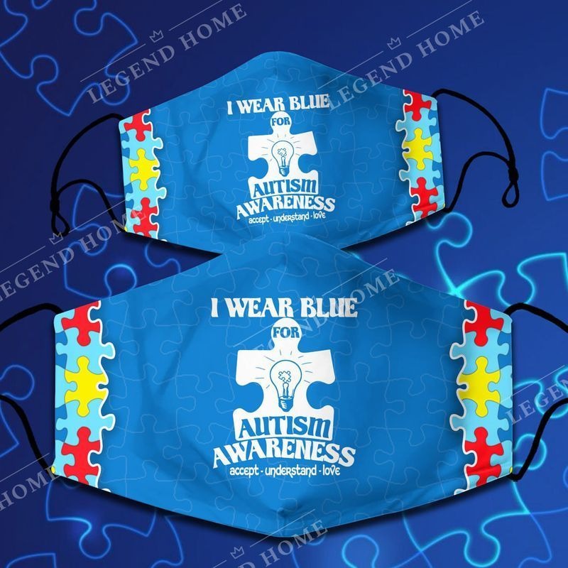 I wear blue for autism awareness facemask 3 I wear blue for autism awareness facemask