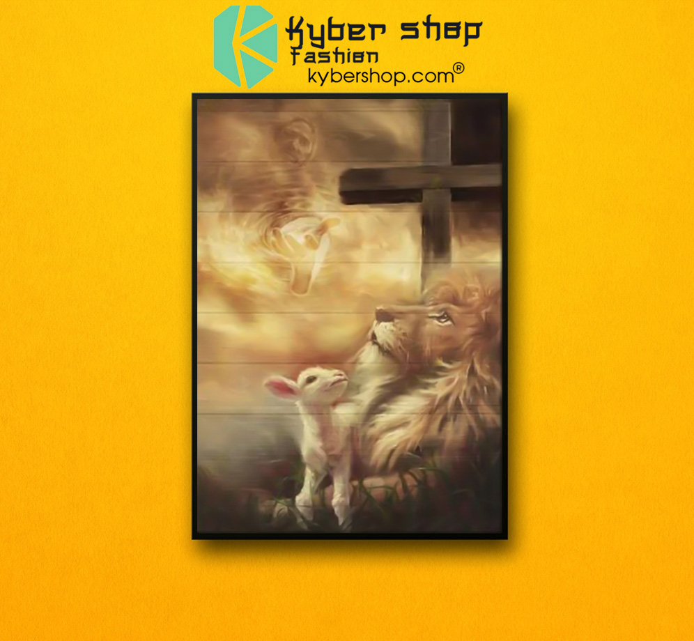 Jesus, Lion and Lamp canvas, poster 4 Jesus Lion and Lamp canvas poster 2 1