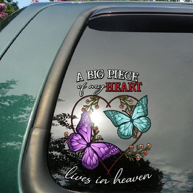 A big piece of my heart lives in heaven sticker