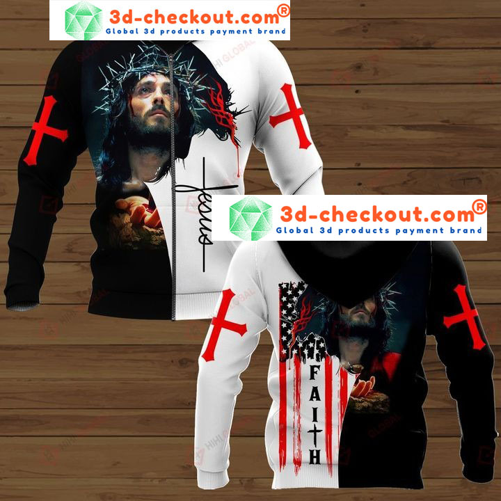 Faith Jesus god 3D hoodie zip