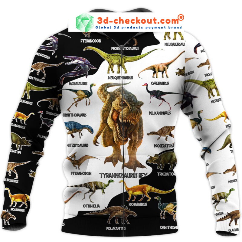 Dinosaur art T rex jurassic world 3d hoodie zip
