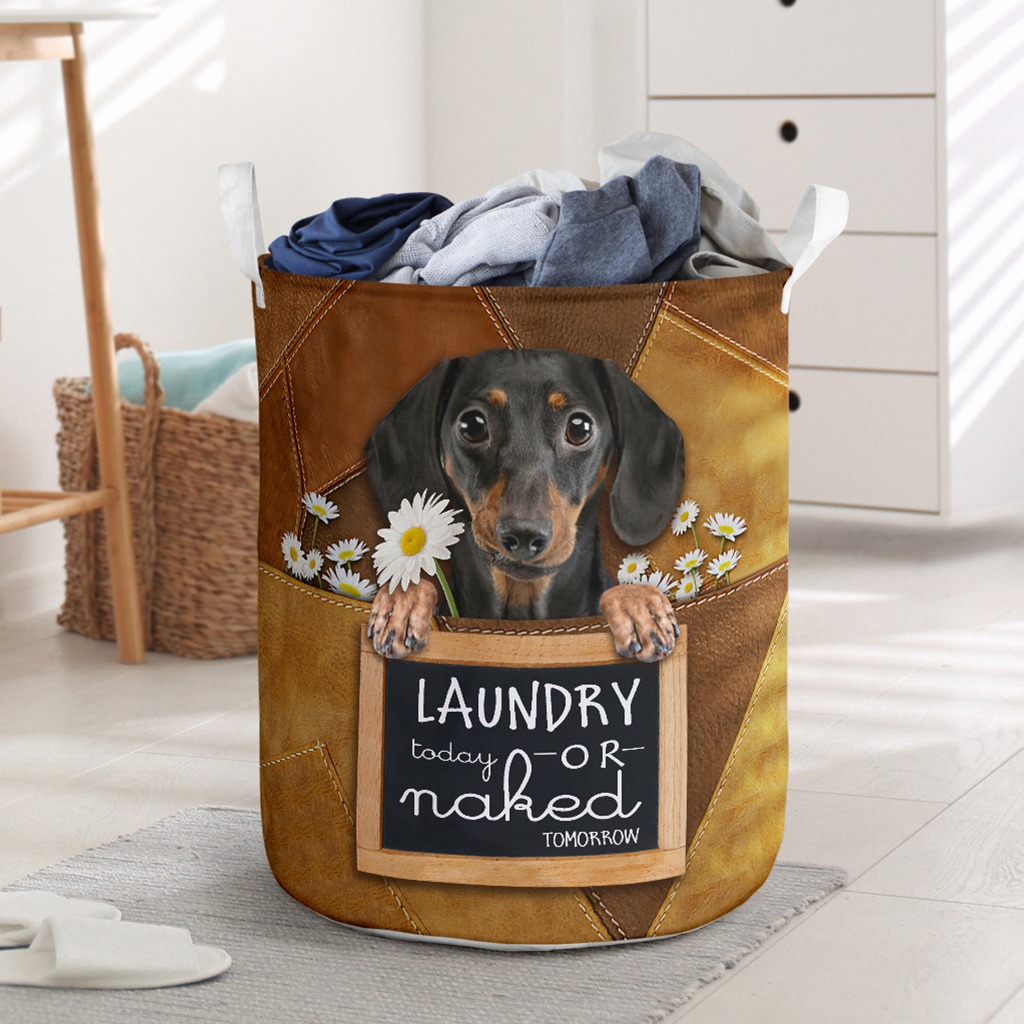 Dachshund Laundry today or naked tomorrow basket laundry