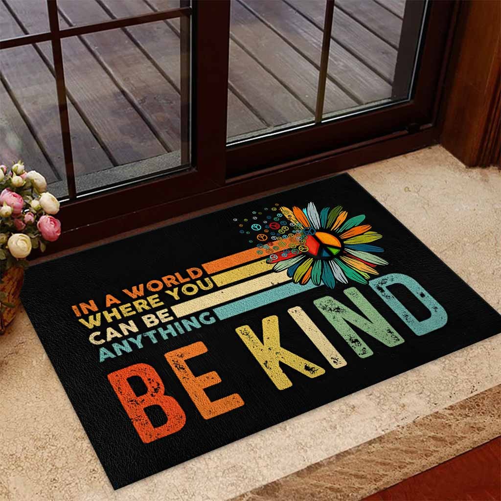 Hippie In a world where you can be anything be kind doormat
