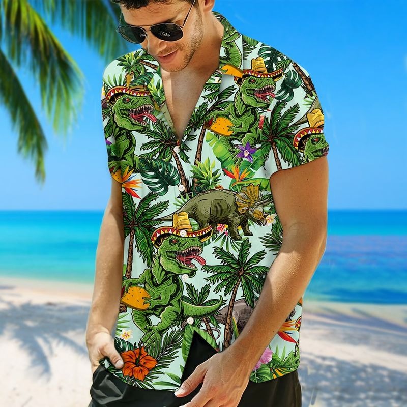 Taco dinosour hawaiian shirt