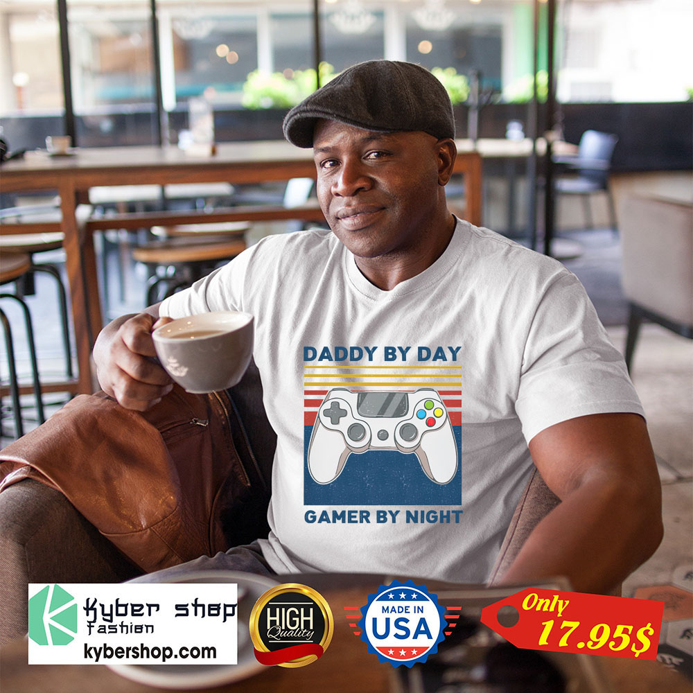 Daddy by day gamer by night shirt 3 Daddy by day gamer by night shirt 1