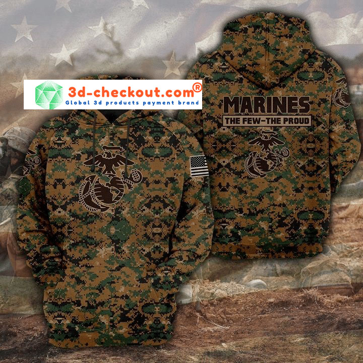 Marines camo forest the few the proud 3D hoodie