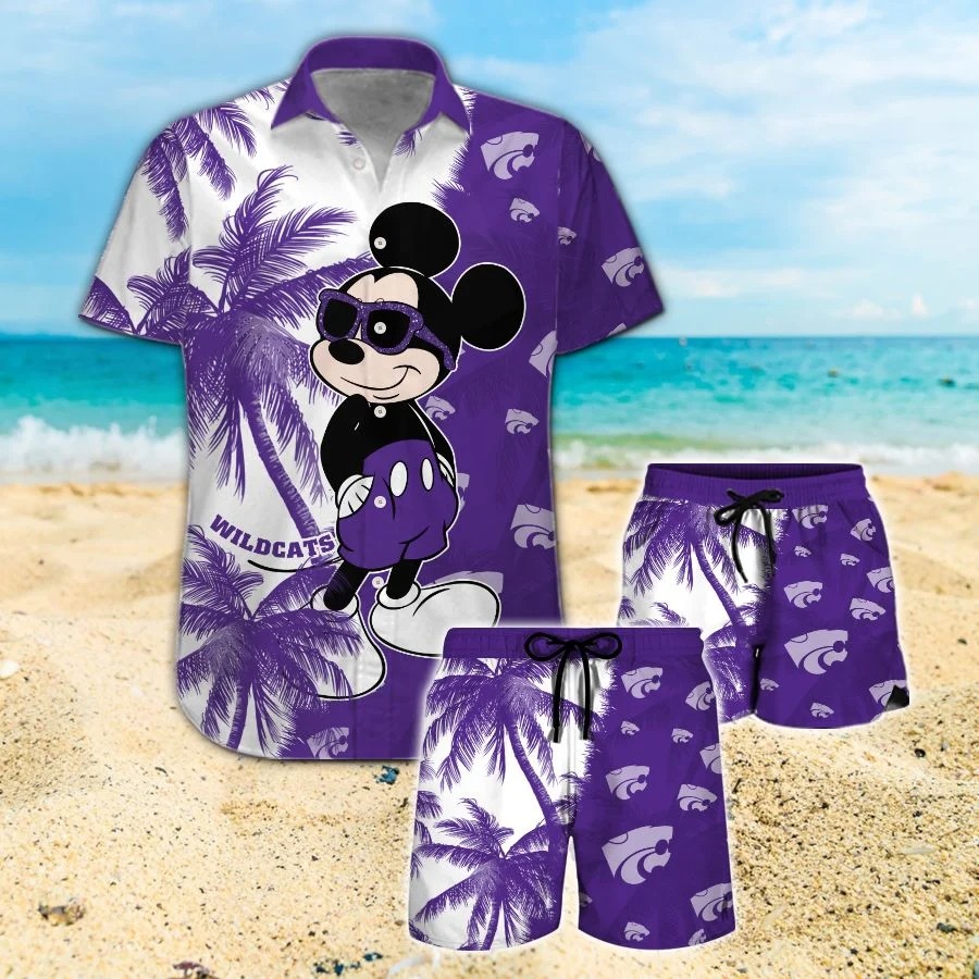 Mickey Mouse Kansas State Wildcats hawaiian shirt and beach short