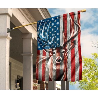 Deer American flag