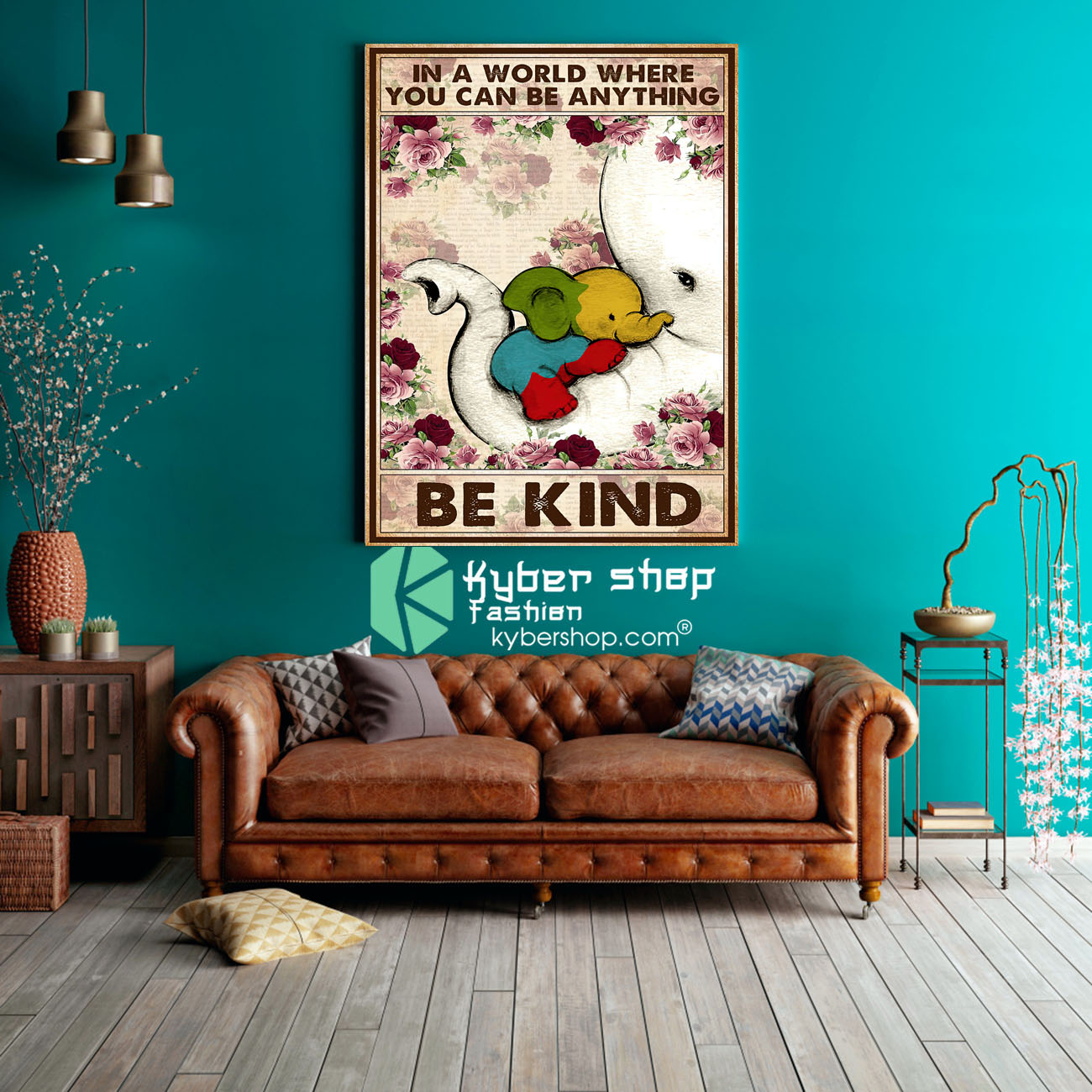 Autism Elephant In a world where you can be anything be kind poster 3