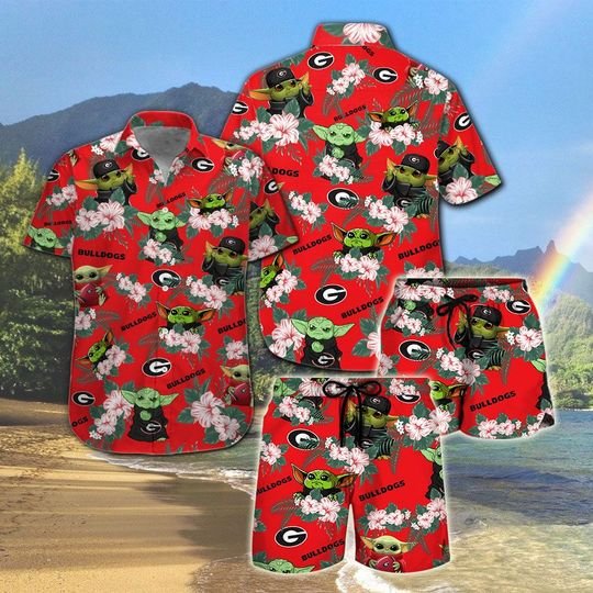 Georgia Bulldogs Yoda Hawaiian And Beach Short 3 Georgia Bulldogs Yoda Hawaiian And Beach Short1