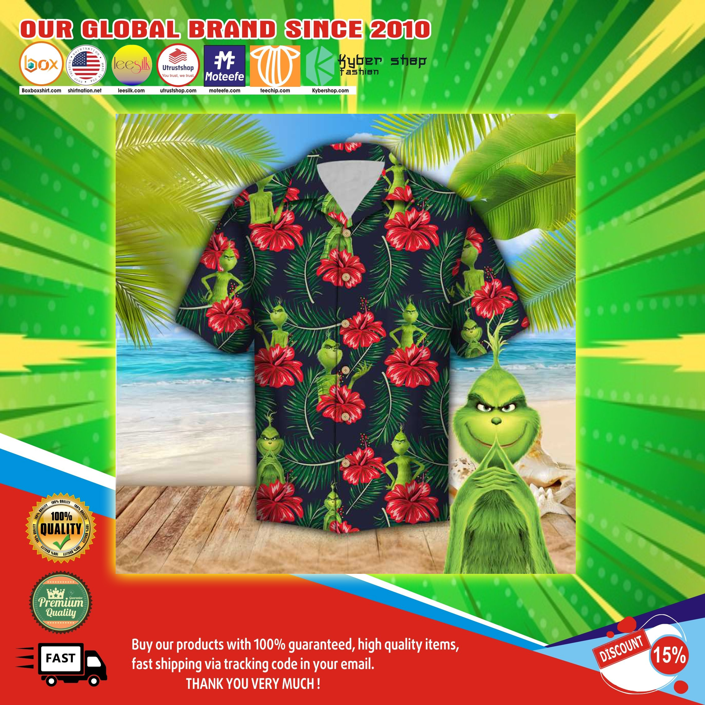 Grinch Tropical Hawaii Shirt1