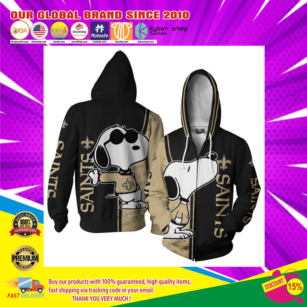 New Orleans Saints Logo Snoopy dog 3d Over Print Hoodie3