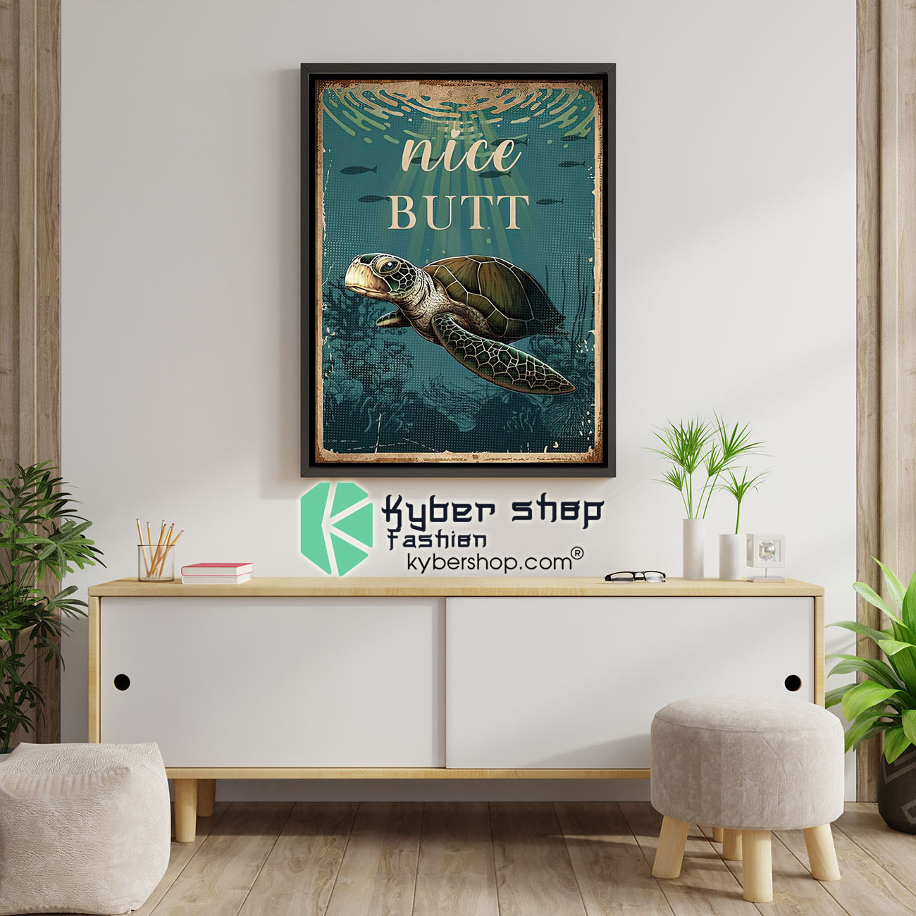 Sea turtle nice butt poster 1