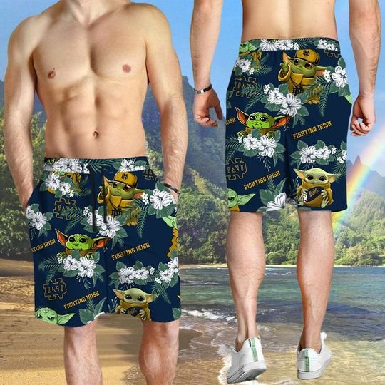Nottre Dame Fighting Irish Yoda Hawaiian And Beach Short3