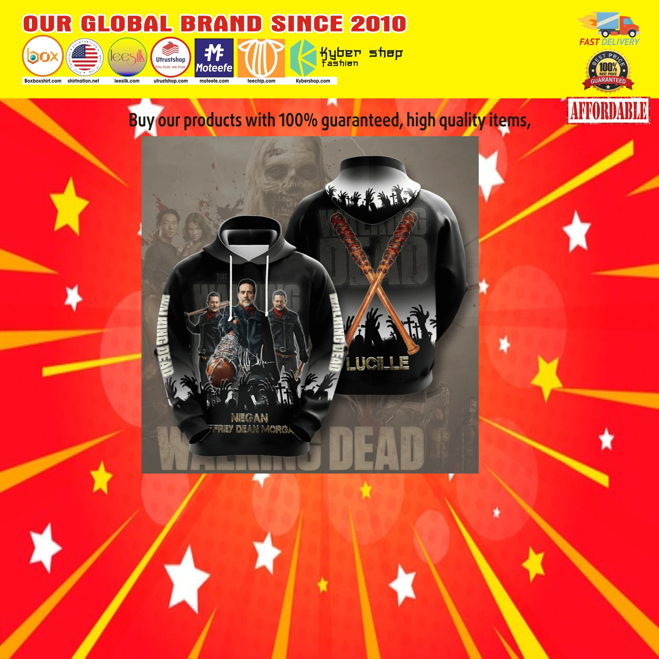 The walking dead negan 3d over print hoodie 4 The walking dead negan 3d over print hoodie8 1
