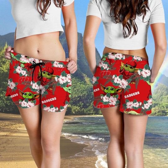 Wisconsin Badgers And Yoda Hawaiian And Beach Short4