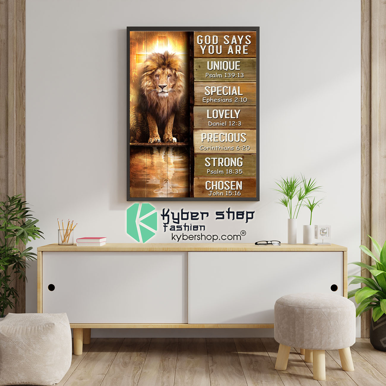 Amazing lion god says you are unique poster 1