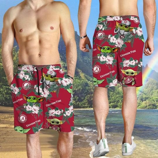 Alabama Crimson Tide And Yoda Hawaiian And Beach Short3