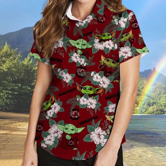 South Carolina Gamecocks And Yoda Hawaiian And Beach Short2