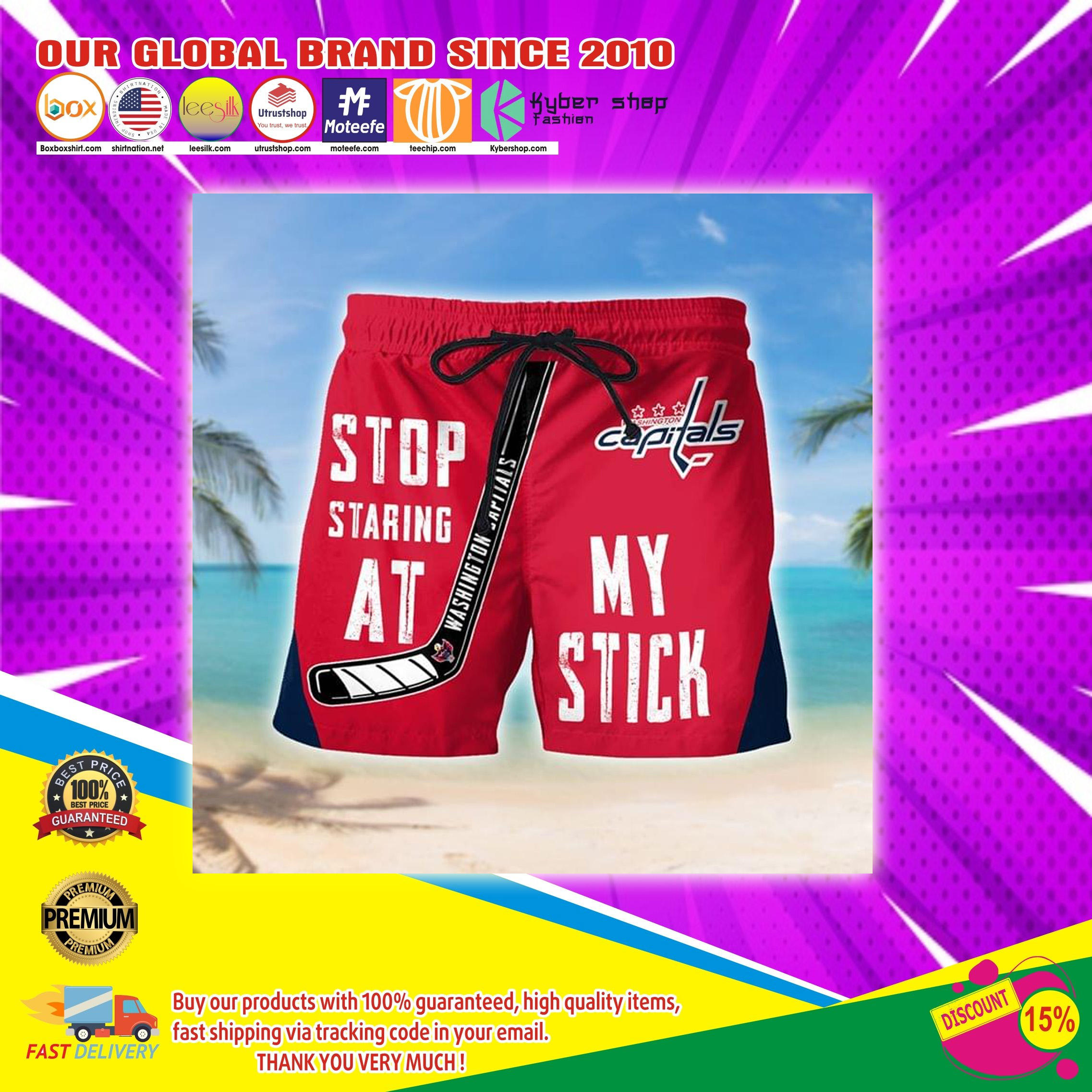 Washington Capitals Stop staring at my stick beach short 4 Washington Capitals Stop staring at my stick beach short2