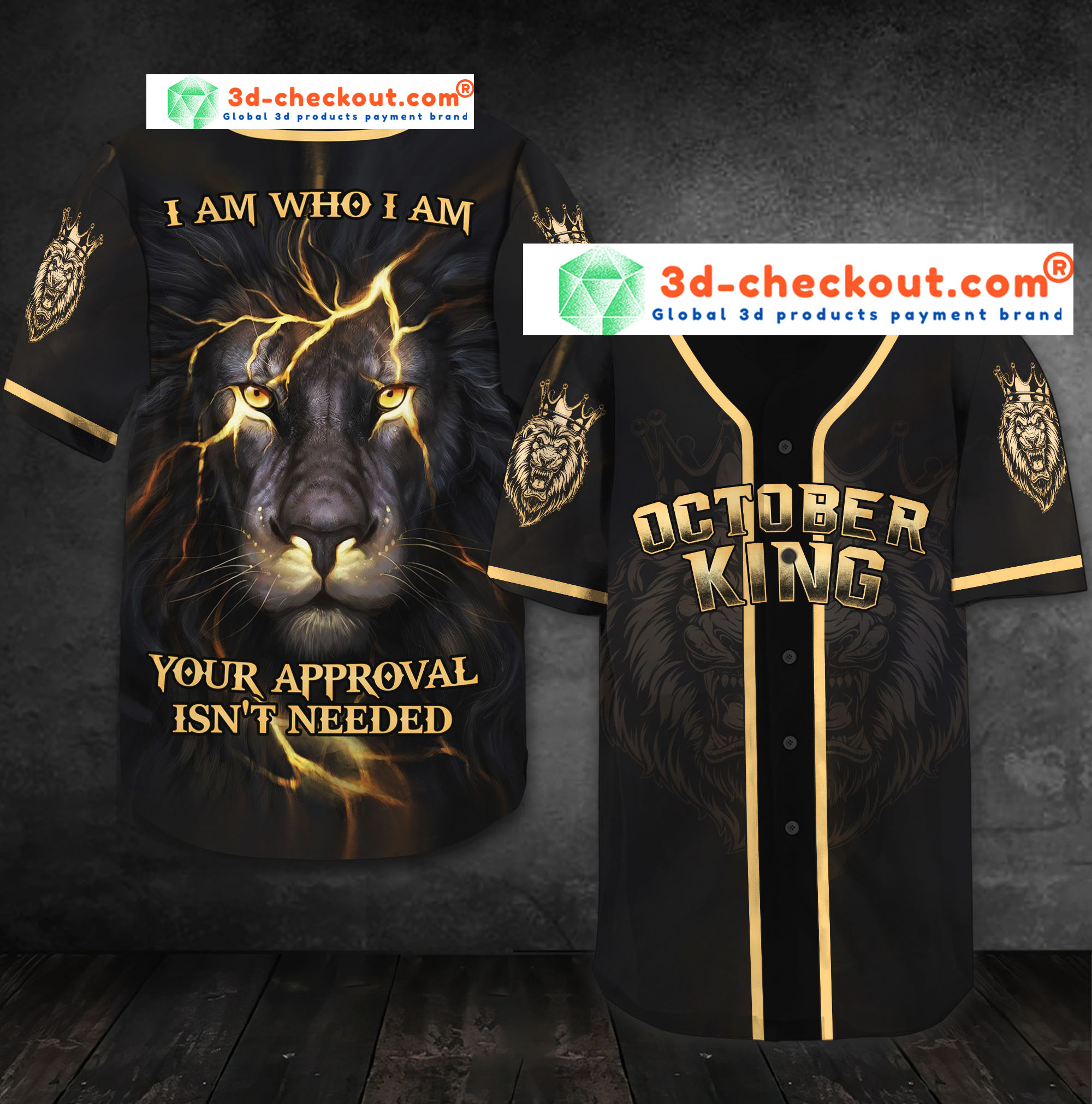 Lion October king I am who I am baseball shirt