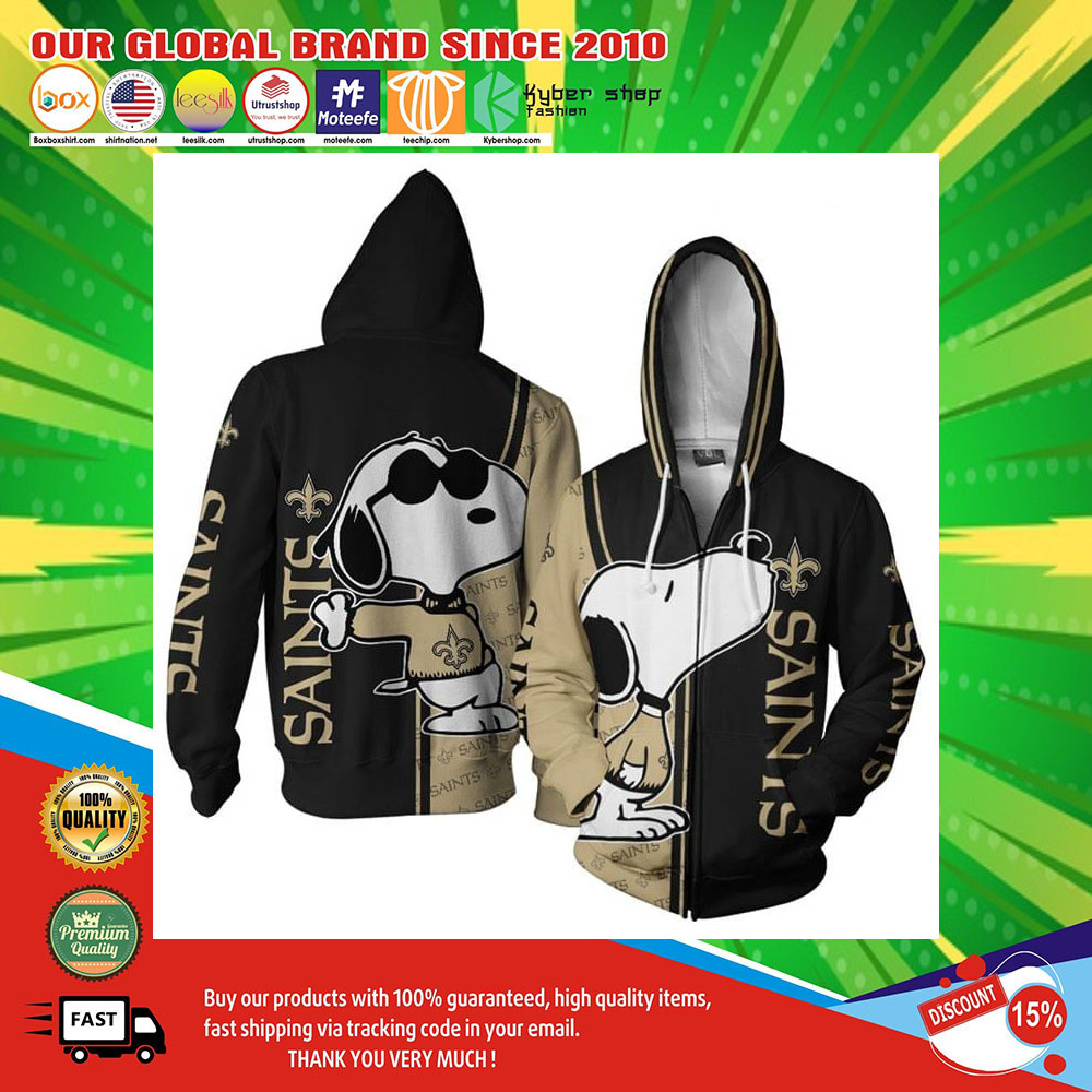 New Orleans Saints Logo Snoopy dog 3d Over Print Hoodie 3 New Orleans Saints Logo Snoopy dog 3d Over Print Hoodie2
