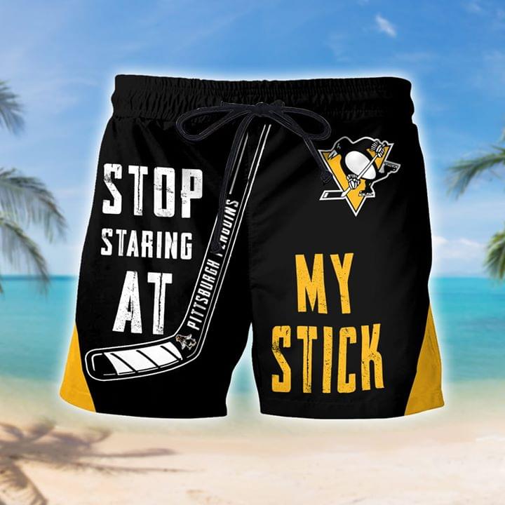 Pittsburgh penguins staring at my stick beach short