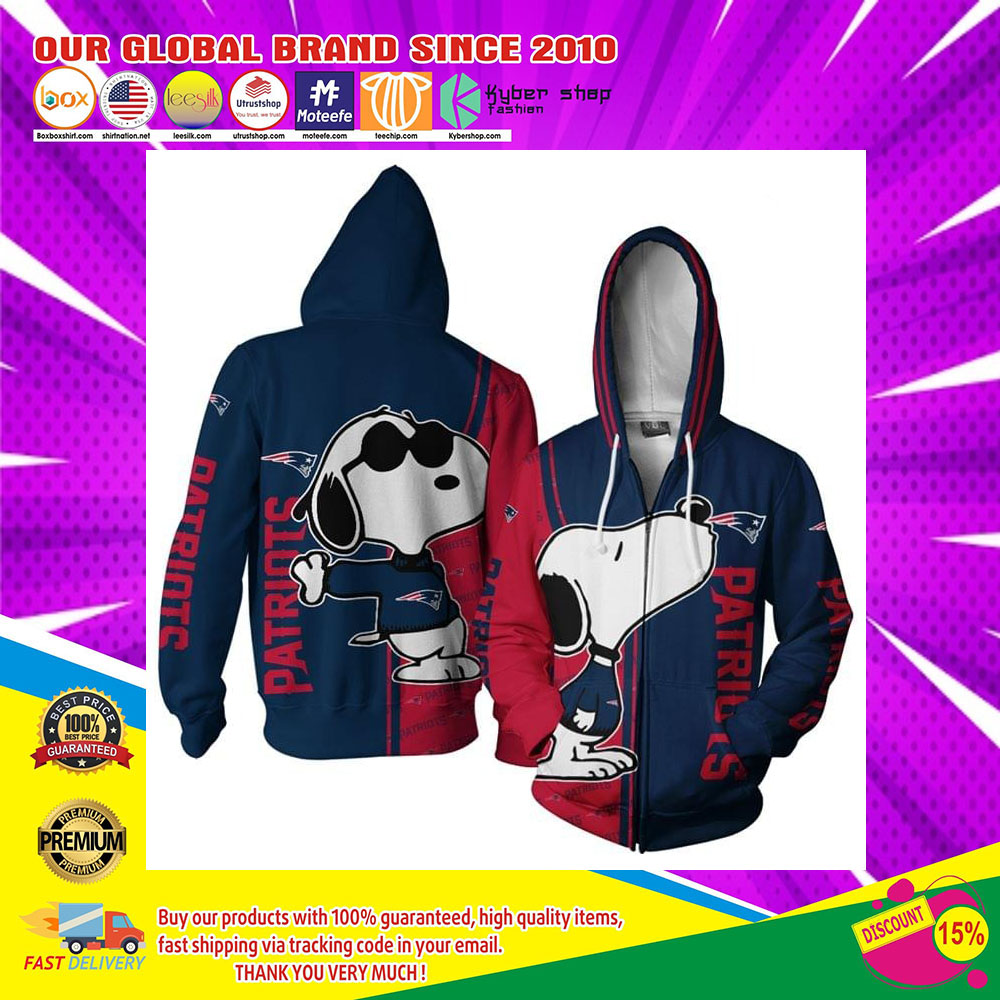 New England Patriots Snoopy dog 3D hoodie3