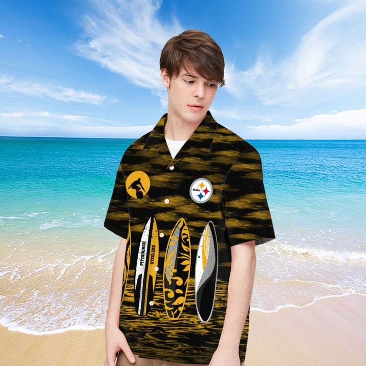 Pittsburgh Steelers Hawaiian shirt And Beach SHORT 3 Pittsburgh Steelers HAWAIIAN And Beach SHORT1