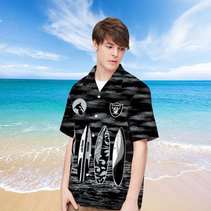 Las Vegas Raiders Hawaiian shirt And Beach SHORT 4 Las Vegas Raiders HAWAIIAN And Beach SHORT1